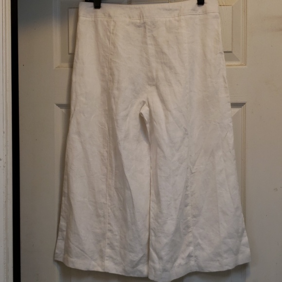 White linen gaucho pants - Picture 3 of 3
